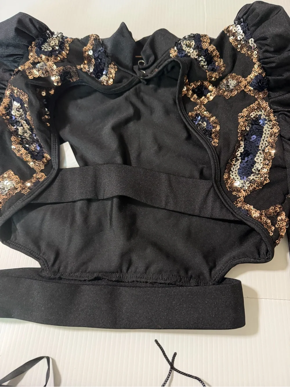 Revolution 10th House Dance Costume 2 piece black sequin BIONIC TH23116 adult SA